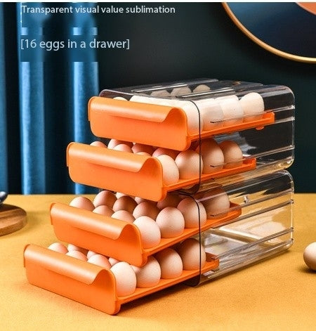 Transparent 32-Grid Double-Layer Egg Storage Box