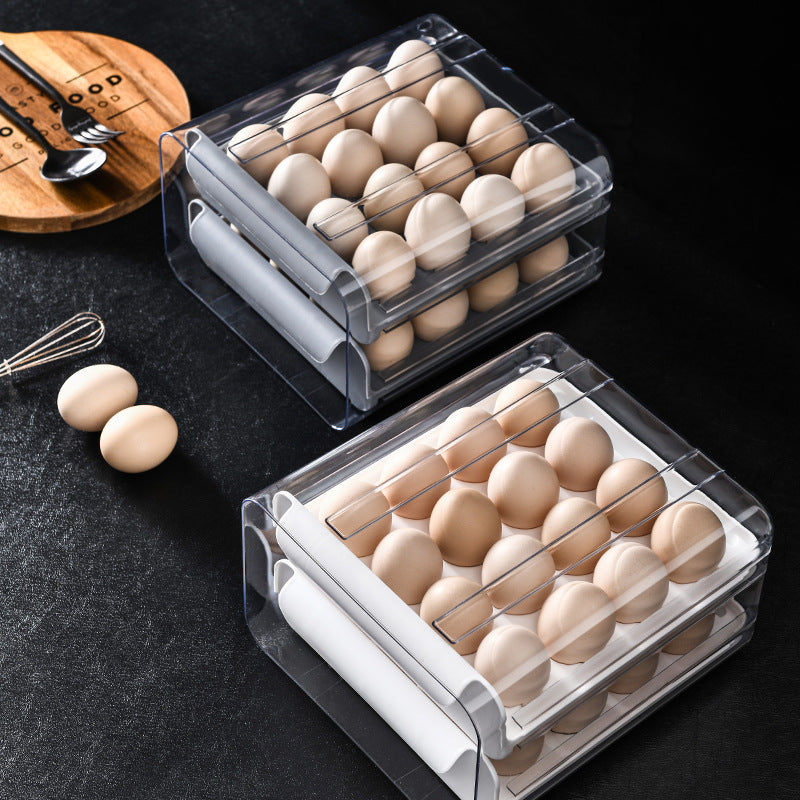 Transparent 32-Grid Double-Layer Egg Storage Box