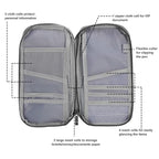 Travel Passport Wallet 12Cells Ticket ID Credit Card Holder Water Repellent Documents Phone Organizer