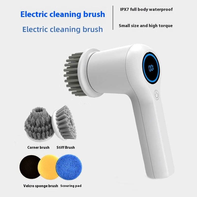 Electric Cleaning Brush Household Multi-functional Wireless Washing Pot Hand-held Brush