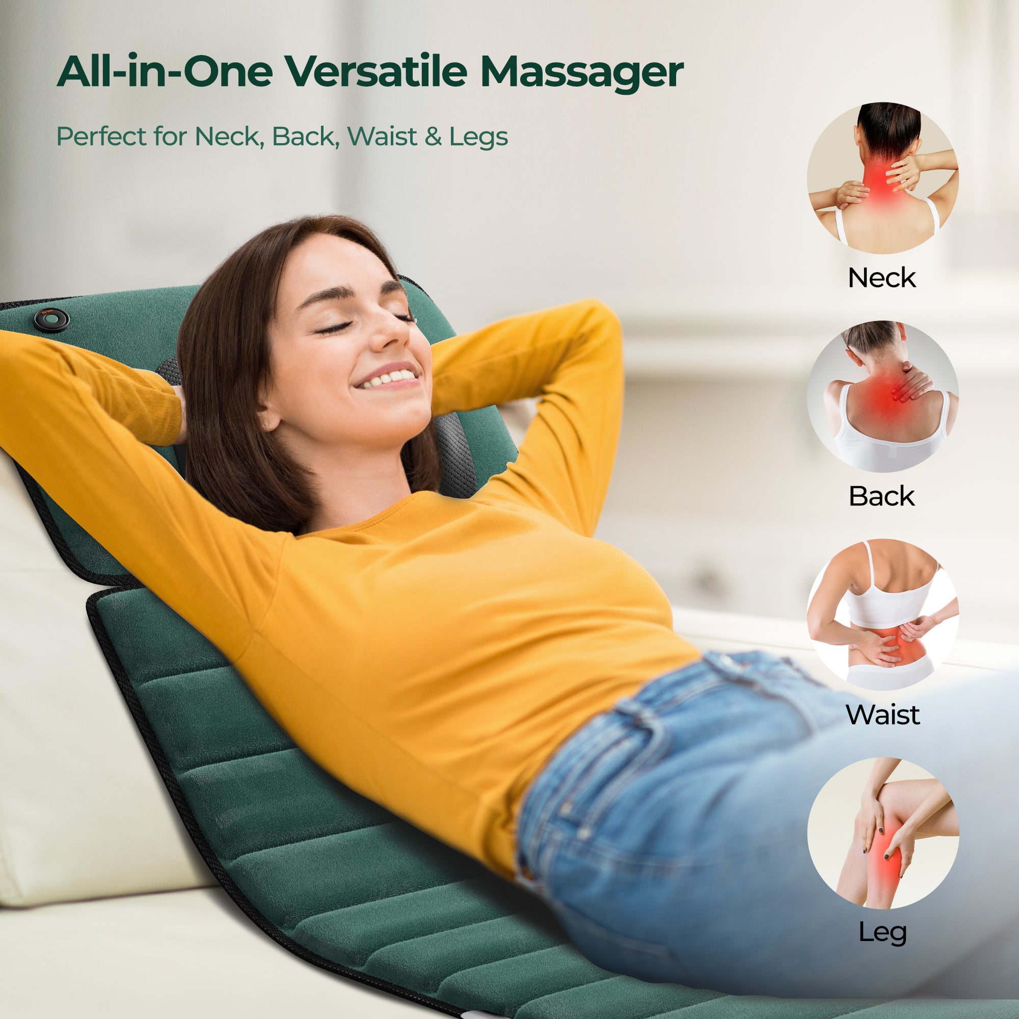 Foldable  Portable Neck Massage Pillow Heat Therapy  Multi-Mode Remote Control, Shoulder & Neck Relaxation Device, Multifunctional Massager, Cervical Pillow For Sleep Neck