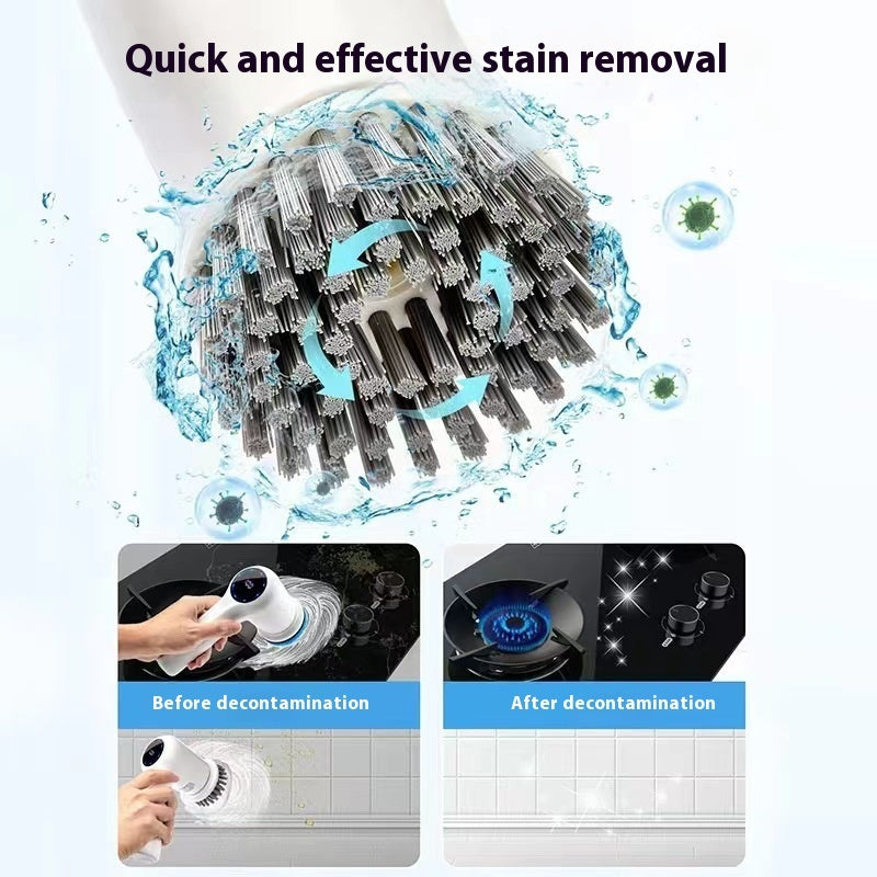 Electric Cleaning Brush Household Multi-functional Wireless Washing Pot Hand-held Brush