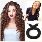 Satin Heatless Hair Curler, Lazy Natural Soft Wave DIY Heatless Curls For Sleep In Overnight, For All Hair Types - Black