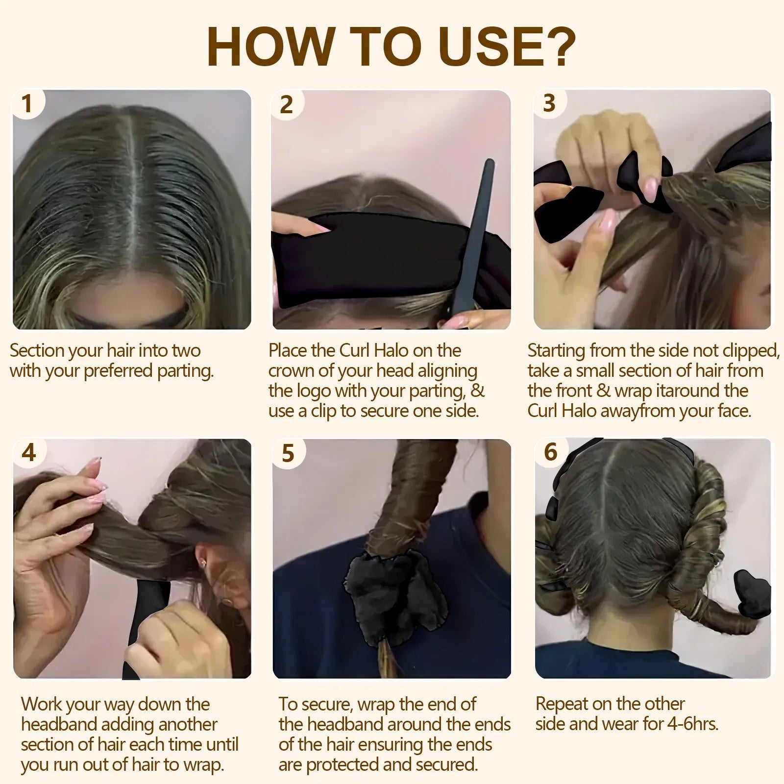Satin Heatless Hair Curler, Lazy Natural Soft Wave DIY Heatless Curls For Sleep In Overnight, For All Hair Types - Black
