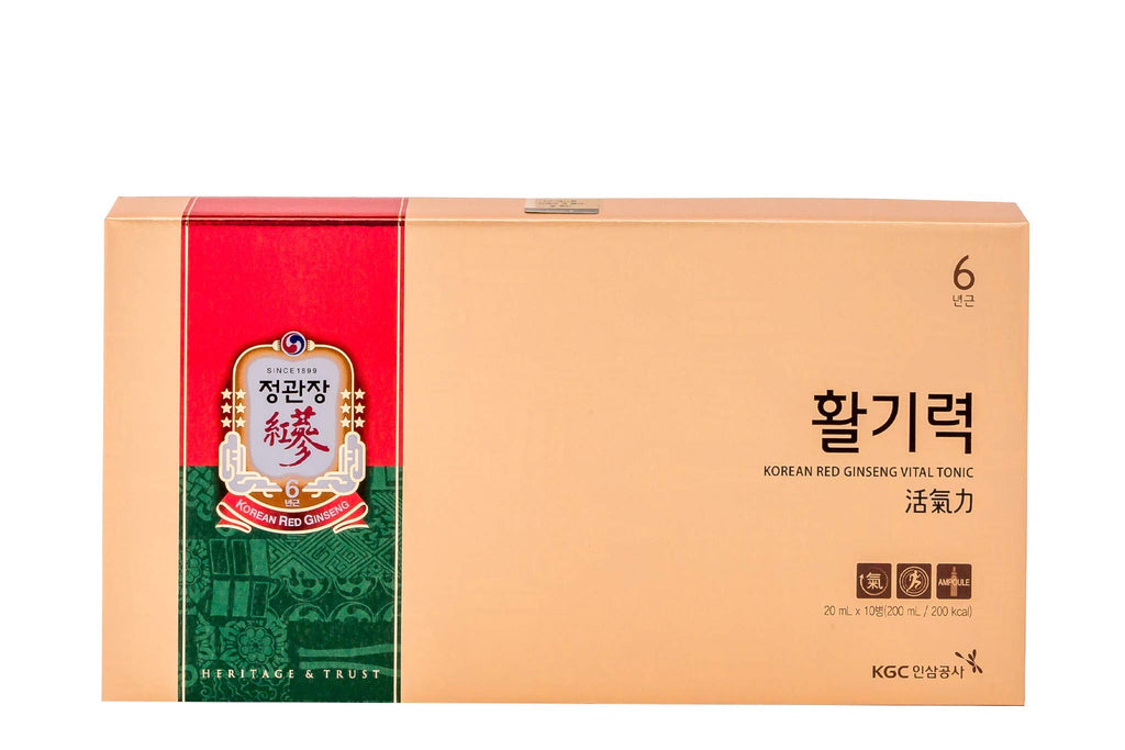 CheongKwanJang Korean Red Ginseng Vital Tonic Gift Set Energy Shot Panax Ginseng Giftset for Immune System Booster and Wellness Recovery Natural Herbs Vitamins and Minerals - 10 Bottles