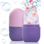 IMEASY Ice Roller for Face and Eye Ice Face RollerFacial Beauty Ice Roller Skin Care Tools Ice Facial Cube Gua Sha Face Massage Silicone Ice Mold for Face Beauty (Purple)