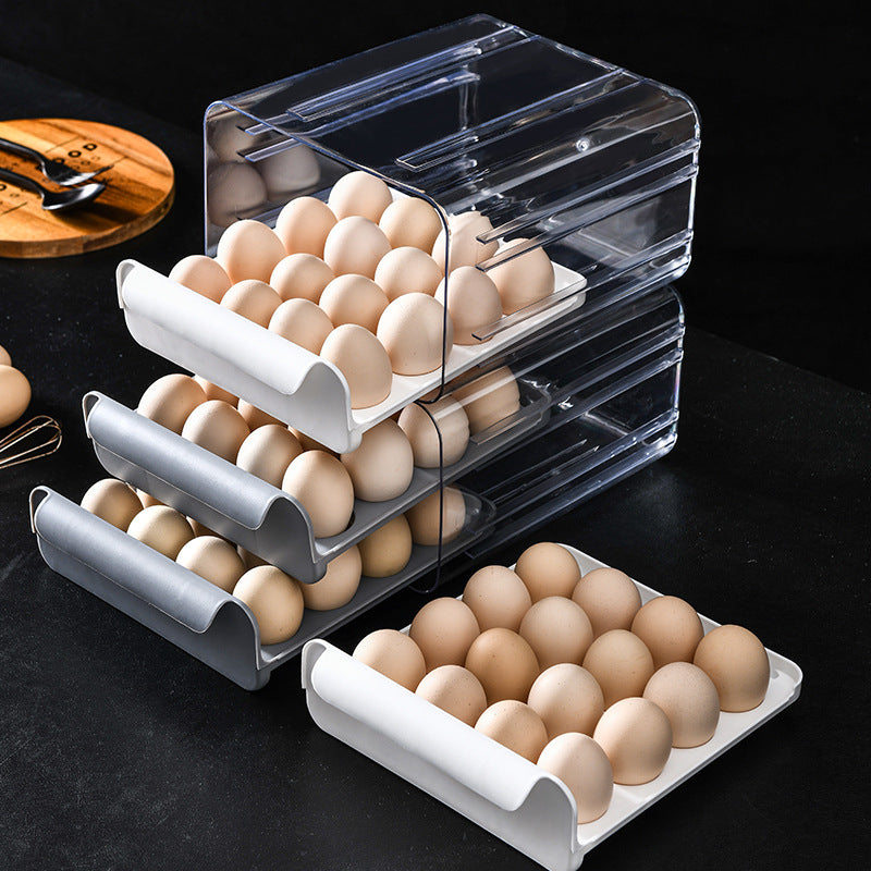 Transparent 32-Grid Double-Layer Egg Storage Box