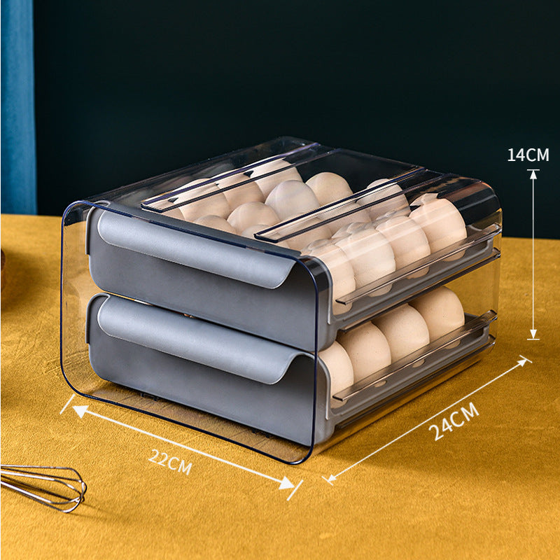 Transparent 32-Grid Double-Layer Egg Storage Box